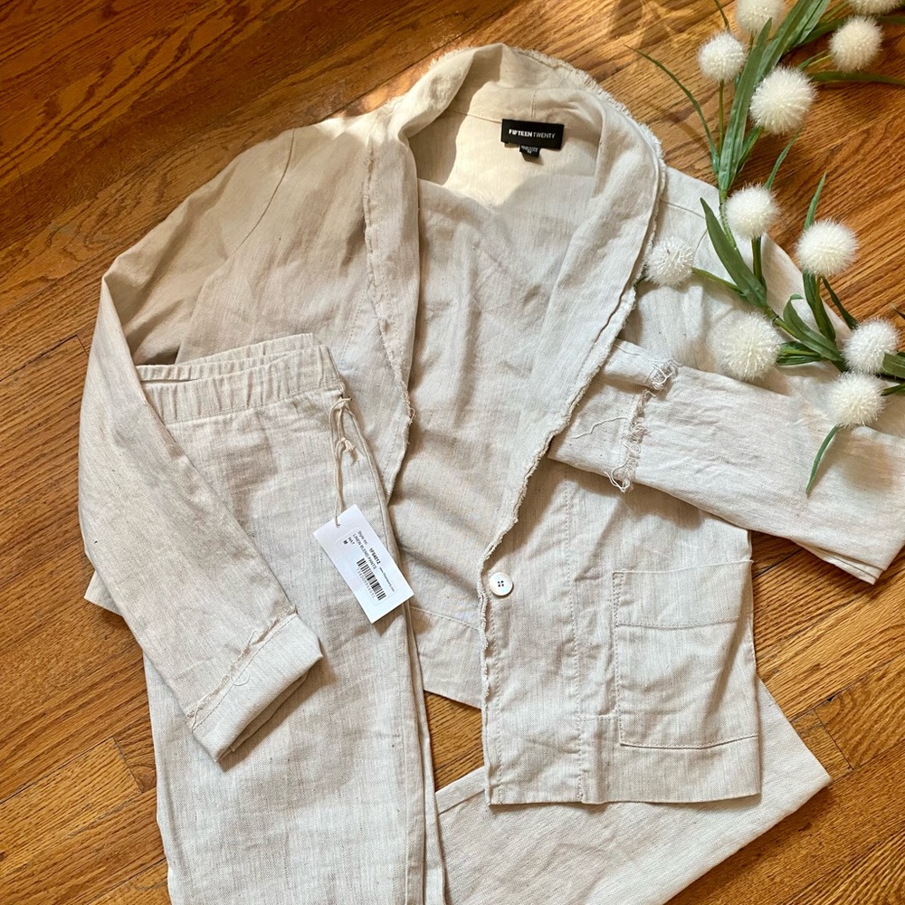 FIFTEENTWENTY ❤️ Linen blend distressed Jacket